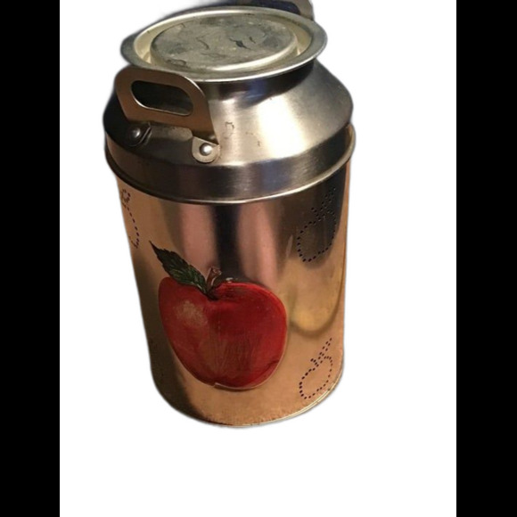 Apple Metal Punched Tin Galvanized Milk Can Country Fall Theme - Picture 1 of 7